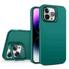 For iPhone 14 Pro Skin Feel Lens Holder PC + TPU Phone Case(Green) - 1