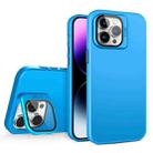 For iPhone 14 Pro Skin Feel Lens Holder PC + TPU Phone Case(Space Blue) - 1