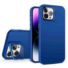 For iPhone 12 Pro Max Skin Feel Lens Holder PC + TPU Phone Case(Royal Blue) - 1