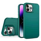 For iPhone 12 Pro Max Skin Feel Lens Holder PC + TPU Phone Case(Green) - 1