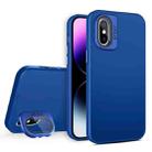 For iPhone X / XS Skin Feel Lens Holder PC + TPU Phone Case(Royal Blue) - 1