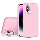 For iPhone X / XS Skin Feel Lens Holder PC + TPU Phone Case(Pink) - 1
