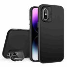 For iPhone X / XS Skin Feel Lens Holder PC + TPU Phone Case(Black) - 1