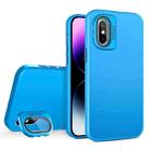 For iPhone X / XS Skin Feel Lens Holder PC + TPU Phone Case(Space Blue) - 1