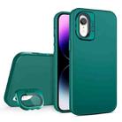 For iPhone XR Skin Feel Lens Holder PC + TPU Phone Case(Green) - 1