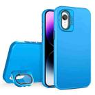 For iPhone XR Skin Feel Lens Holder PC + TPU Phone Case(Space Blue) - 1