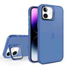 For iPhone 11 Skin Feel Lens Holder Translucent Phone Case(Royal Blue) - 1