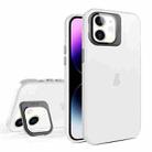 For iPhone 11 Skin Feel Lens Holder Translucent Phone Case(White) - 1