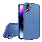 For iPhone XR Skin Feel Lens Holder Translucent Phone Case(Royal Blue) - 1