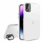 For iPhone XR Skin Feel Lens Holder Translucent Phone Case(White) - 1