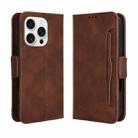 For iPhone 16 Pro Max Skin Feel Calf Texture Card Slots Leather Phone Case(Brown) - 2