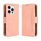 For iPhone 16 Pro Skin Feel Calf Texture Card Slots Leather Phone Case(Pink) - 2