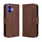 For iPhone 16 Skin Feel Calf Texture Card Slots Leather Phone Case(Brown) - 2