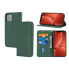 For iPhone 15 Pro Woven Texture Stitching Magnetic Leather Phone Case(Green) - 1