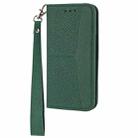 For iPhone 16 Pro Max Woven Texture Stitching Magnetic Leather Phone Case(Green) - 2