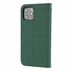 For iPhone 16 Pro Max Woven Texture Stitching Magnetic Leather Phone Case(Green) - 3