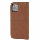 For iPhone 16 Pro Max Woven Texture Stitching Magnetic Leather Phone Case(Brown) - 3