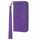 For iPhone 16 Pro Max Woven Texture Stitching Magnetic Leather Phone Case(Purple) - 2