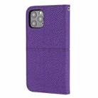 For iPhone 16 Pro Max Woven Texture Stitching Magnetic Leather Phone Case(Purple) - 3