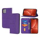 For iPhone 16 Pro Woven Texture Stitching Magnetic Leather Phone Case(Purple) - 1