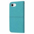 For iPhone SE 2024 Woven Texture Stitching Magnetic Leather Phone Case(Blue) - 3