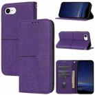 For iPhone SE 2024 Woven Texture Stitching Magnetic Leather Phone Case(Purple) - 1