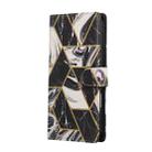 For iPhone 17 Pro Max Marble Bronzing Stitching Leather Phone Case(Black) - 3