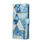 For iPhone 17 Pro Max Marble Bronzing Stitching Leather Phone Case(Blue) - 3