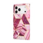 For iPhone 17 Pro Max Marble Bronzing Stitching Leather Phone Case(Purple) - 2