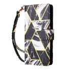 For iPhone 17 Marble Bronzing Stitching Leather Phone Case(Black) - 2