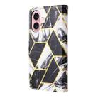 For iPhone 17 Marble Bronzing Stitching Leather Phone Case(Black) - 3