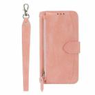 For iPhone 16 Pro Max Oil Skin Zipper Wallet Leather Phone Case(Pink) - 2