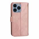 For iPhone 16 Pro Max Oil Skin Zipper Wallet Leather Phone Case(Rose Gold) - 3