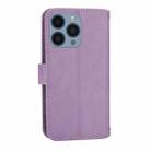 For iPhone 16 Pro Max Oil Skin Zipper Wallet Leather Phone Case(Purple) - 3