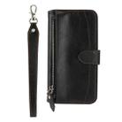 For iPhone 16 Pro Max Oil Skin Zipper Wallet Leather Phone Case(Black) - 2