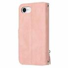 For iPhone SE 2024 Oil Skin Zipper Wallet Leather Phone Case(Pink) - 3