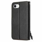 For iPhone SE 2024 Oil Skin Zipper Wallet Leather Phone Case(Black) - 3