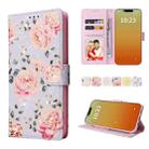 For iPhone 15 Pro Max Bronzing Painting RFID Leather Case(Pastoral Rose) - 1