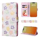 For iPhone 15 Pro Bronzing Painting RFID Leather Case(Bloosoming Flower) - 1