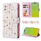 For iPhone 15 Plus Bronzing Painting RFID Leather Case(Dreid Flower World) - 1