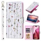 For iPhone 16 Pro Bronzing Painting RFID Leather Case(Dreid Flower World) - 1