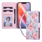 For iPhone 16e Bronzing Painting RFID Leather Case(Pastoral Rose) - 1