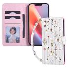 For iPhone 16e Bronzing Painting RFID Leather Case(Dreid Flower World) - 1