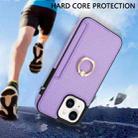 For iPhone XS / X Ring Card  Litchi Leather Back Phone Case(Purple) - 4