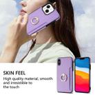 For iPhone XR Ring Card  Litchi Leather Back Phone Case(Purple) - 3
