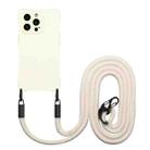 For iPhone 15 Pro Max Four-corner Shockproof TPU Phone Case with Lanyard(White) - 1