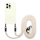 For iPhone 15 Pro Four-corner Shockproof TPU Phone Case with Lanyard(White) - 1