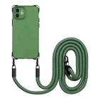 For iPhone 12 Four-corner Shockproof TPU Phone Case with Lanyard(Green) - 1