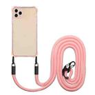 For iPhone 11 Pro Max Four-corner Shockproof TPU Phone Case with Lanyard(Pink) - 1