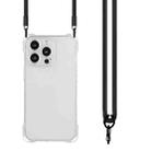 For iPhone 16 Pro Max Four-corner Shockproof TPU Phone Case with Lanyard(Transparent) - 2